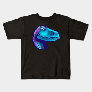 Dinosaur Blue Neon Kids T-Shirt